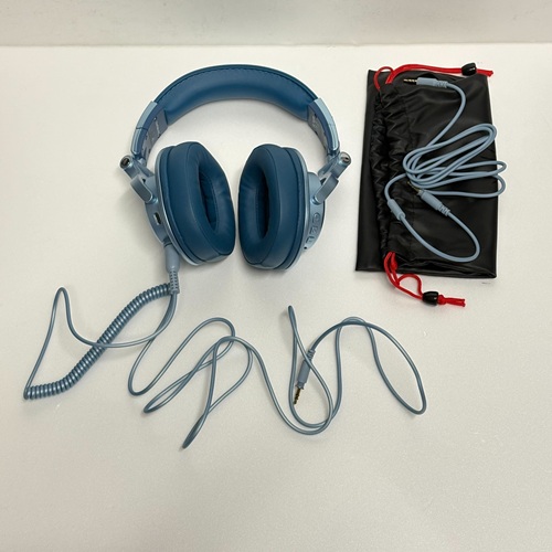 ヘッドホン　メタリックブルー　※オーディオケーブル２本付