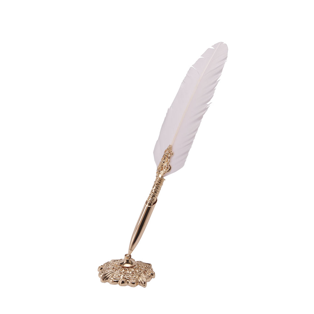 羽ペン　ライトピンク×ゴールド　スタンド付