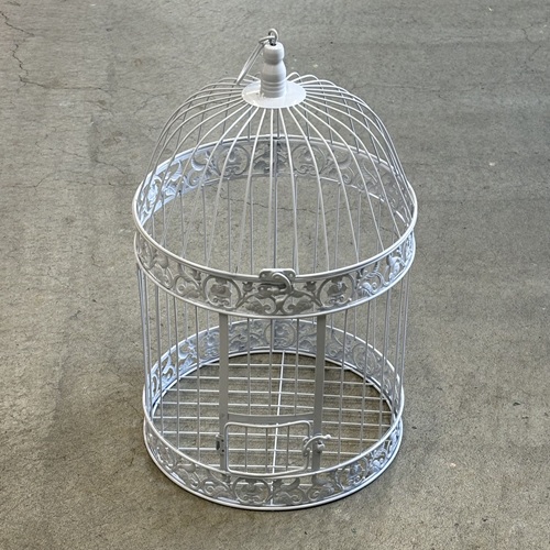 鳥かご　ホワイト　リーフ